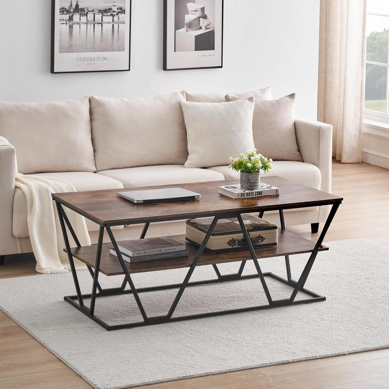 Haetur Industrial Coffee Living Room Center Table