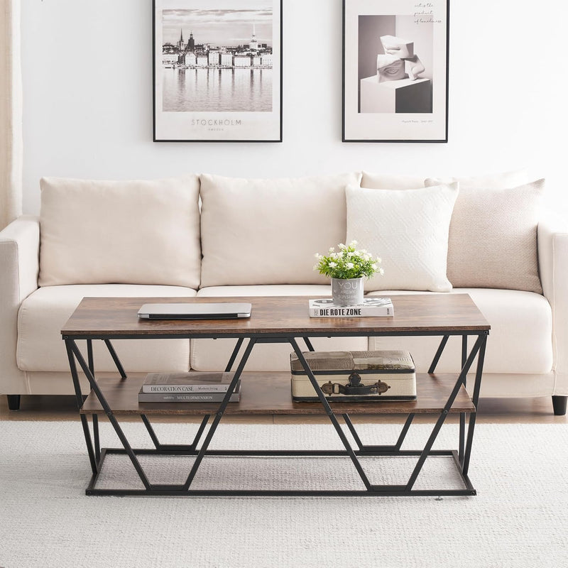 Haetur Industrial Coffee Living Room Center Table