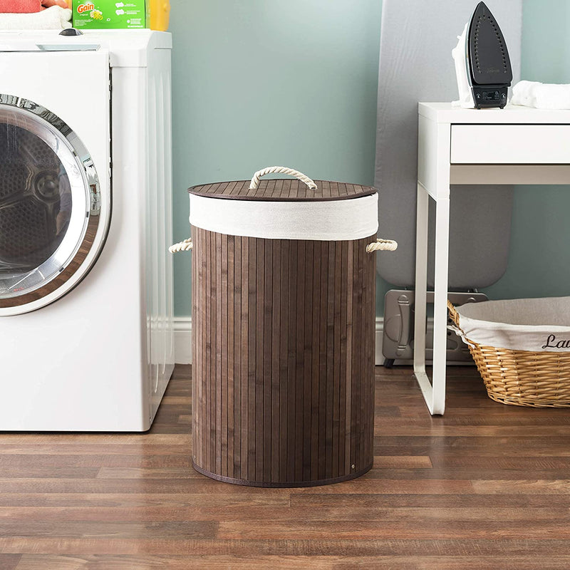 Bamboo Laundry Hamper (Round) - waseeh.com