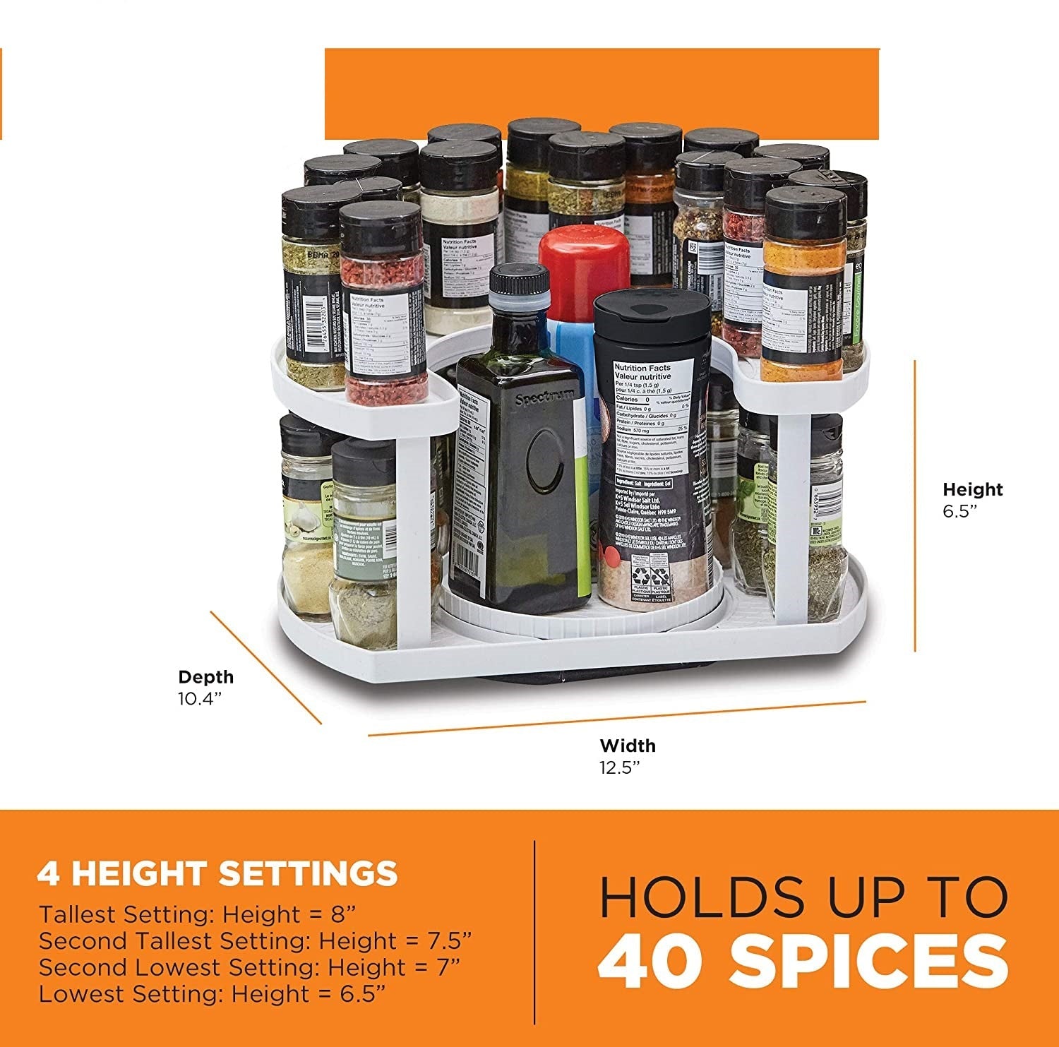Spice Spinner Organizer (Two-Tired) - waseeh.com
