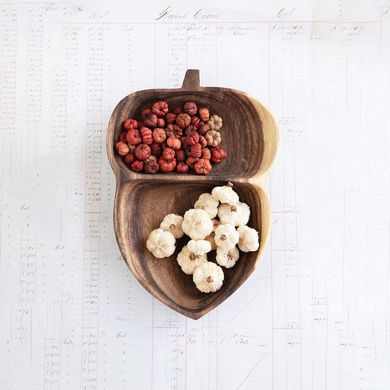 Acorn Leaf  Solid Wood Guest Snack Kitchen Serving Tray - waseeh.com