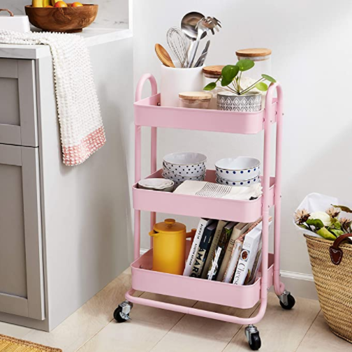 Rolling Zone Kitchen Cart Trolley (3-Tier) - waseeh.com