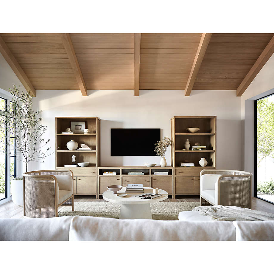 Hoard Living Lounge LED Storage Media Console (Solid Wood)