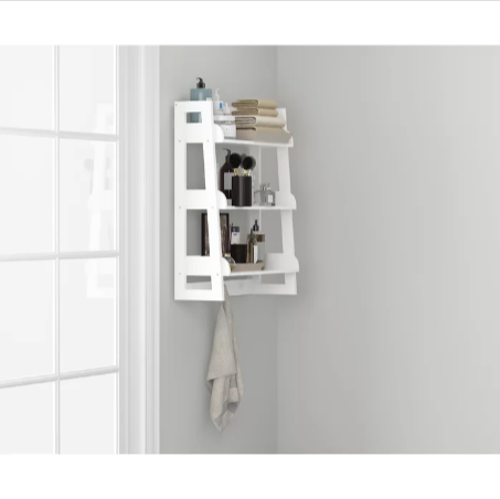 Cersei Bathroom Solid Wood Floating Shelve Organizer Rack - waseeh.com