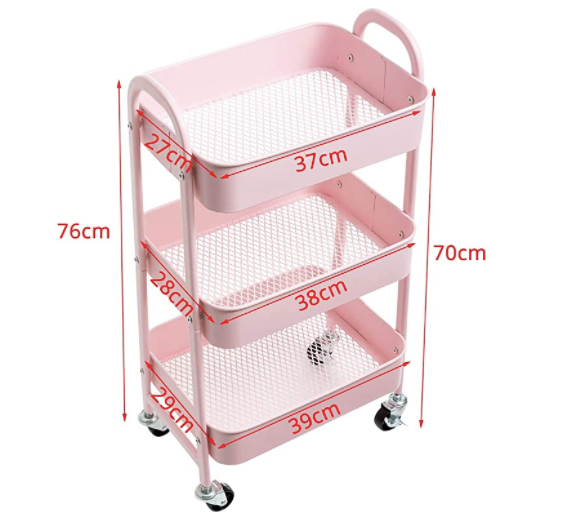 Rolling Zone Kitchen Cart Trolley (3-Tier) - waseeh.com