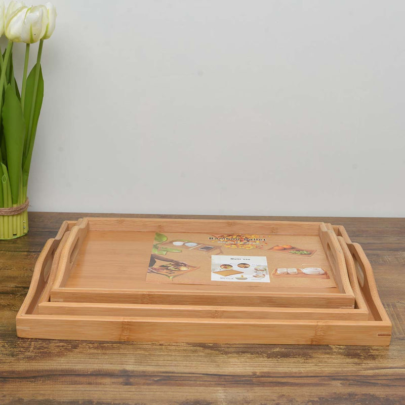 Zagged Bamboo Trays (Pack 3) - waseeh.com