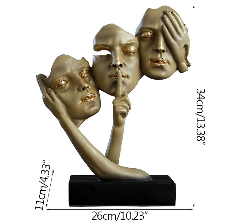 No Evil Sculpture Decor - waseeh.com