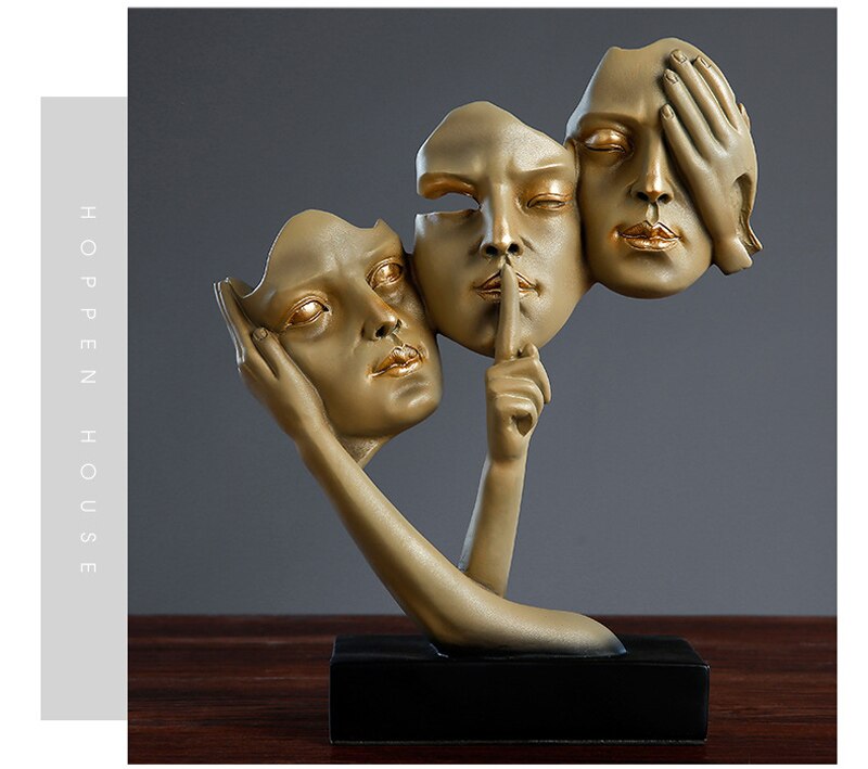 No Evil Sculpture Decor - waseeh.com