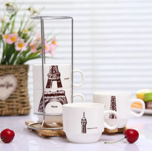 Eiffel Tower Coffee Mugs (4 Pcs) - waseeh.com