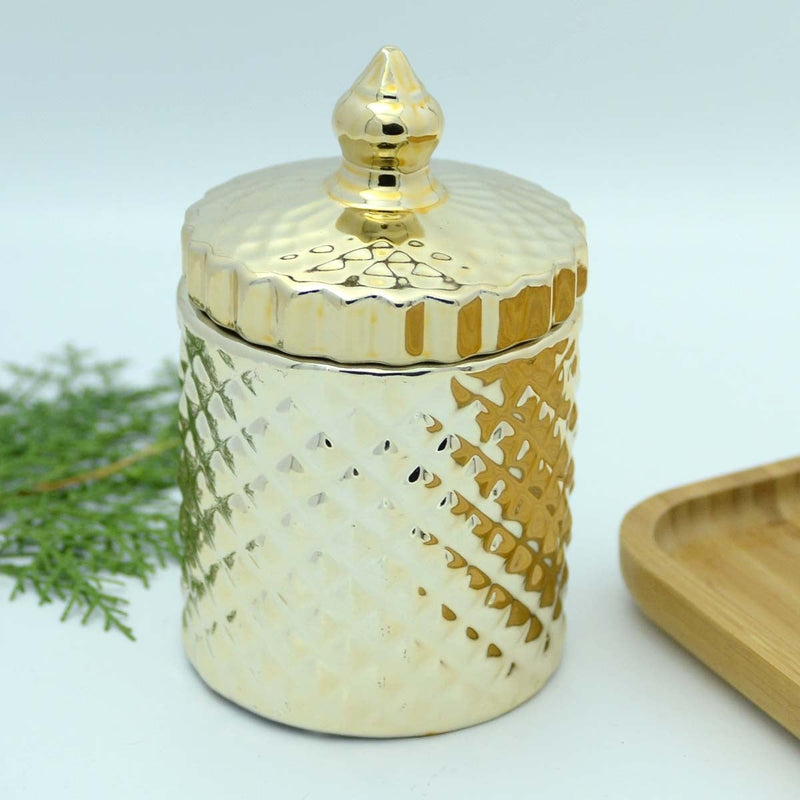 Golden Ceramic Jewelry box - waseeh.com