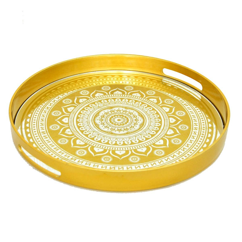 Metallic Decoration Serving Tray - waseeh.com