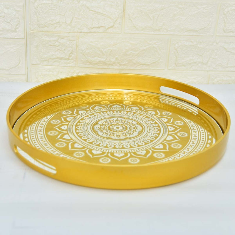 Metallic Decoration Serving Tray - waseeh.com