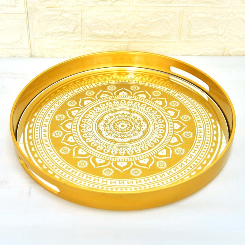 Metallic Decoration Serving Tray - waseeh.com