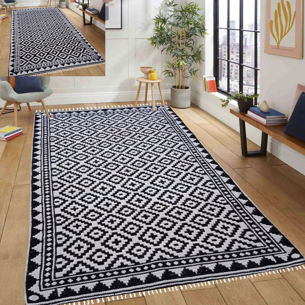 Diamond Style - Black & White (4ft x 6Ft)