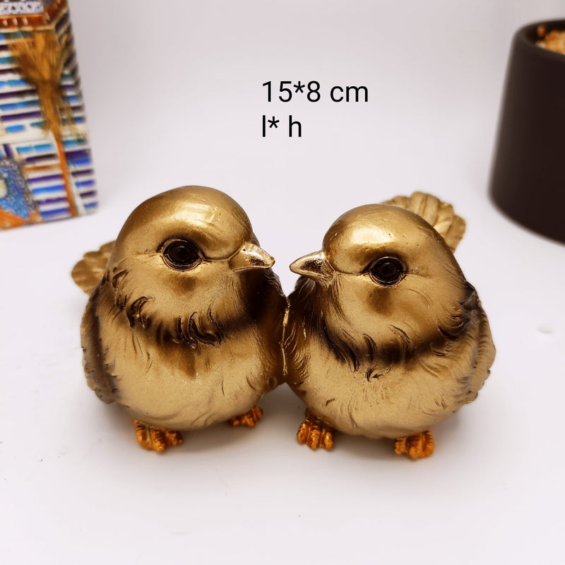 Golden Pair Birds Decor - waseeh.com