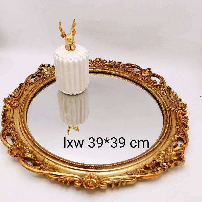 Jasmine Golden Ceramic Tray - waseeh.com