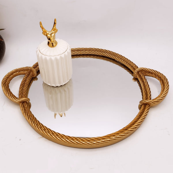 Golden Rope Mirror Tray - waseeh.com