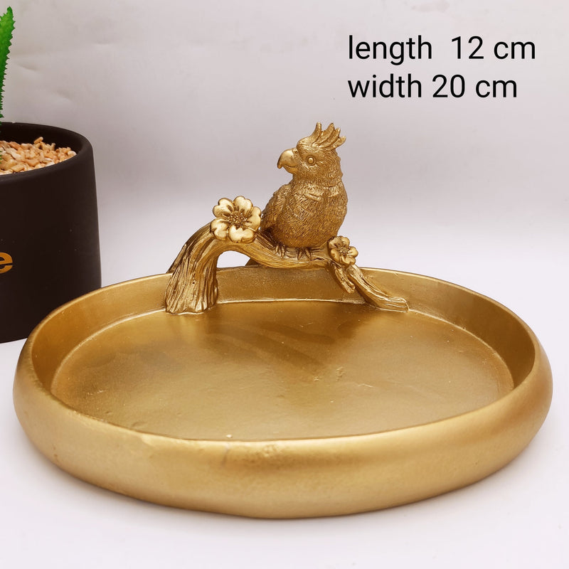 Golden Ceramic Birdy Plate - waseeh.com