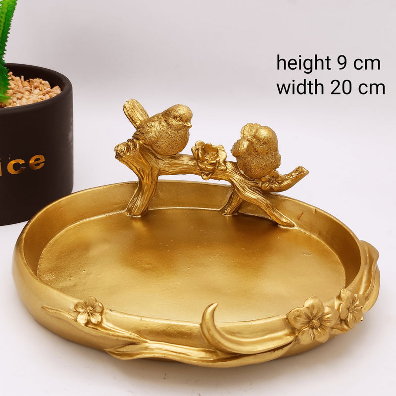 Golden Ceramic Birdy Plate - waseeh.com