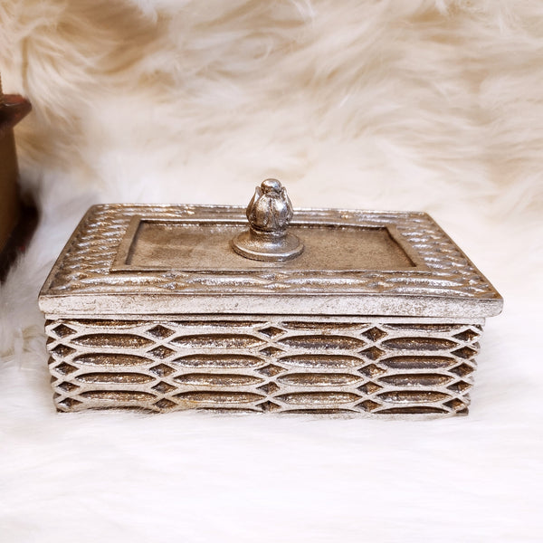 Silver Antique Jewelry Box - waseeh.com