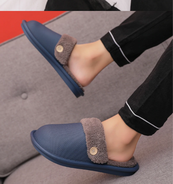 Winter Fur Waterproof Slippers (Blue) - waseeh.com