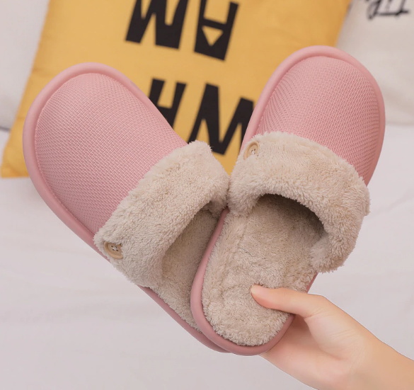 Winter Fur Waterproof Slippers (Pink) - waseeh.com