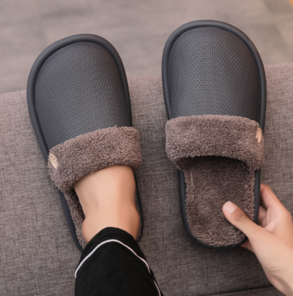 Winter Fur Waterproof Slippers (Grey) - waseeh.com