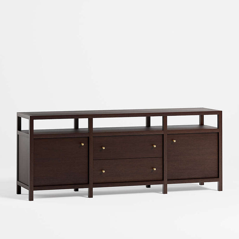 Hoard Living Lounge LED Storage Media Console (Solid Wood)