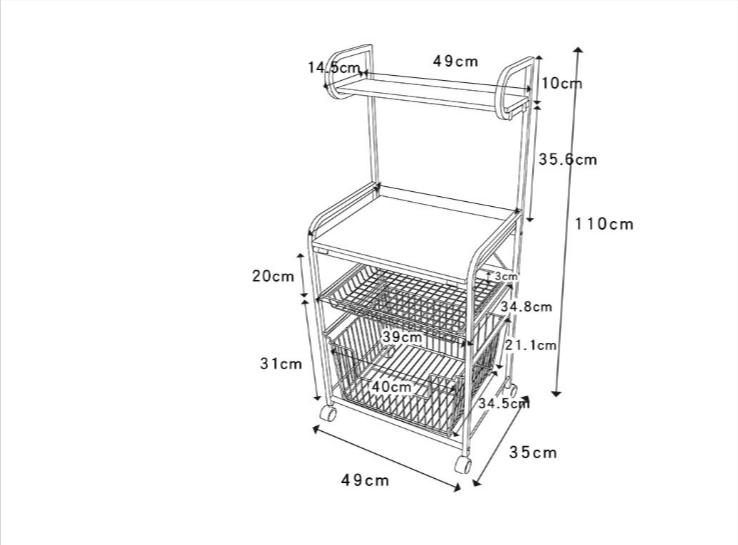 Metal Bender Kitchen Organizer U-Rack - waseeh.com