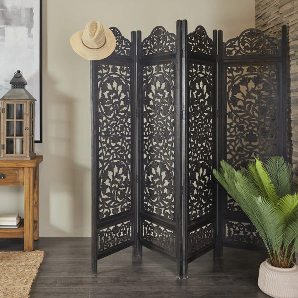 Floral Partition Jali Separation Walk-in Change Clothes Bedroom Partition (MDF)