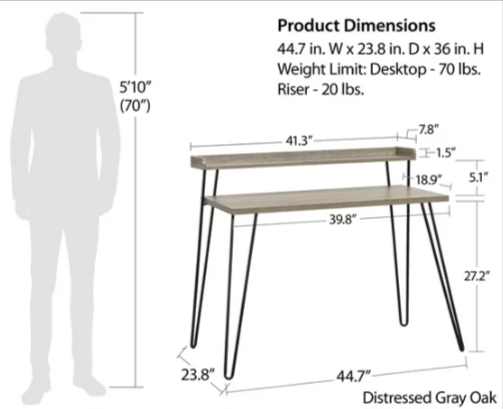 Griffin Retro Living Lounge Bedroom Computer Table Desk (Set of 2) - waseeh.com