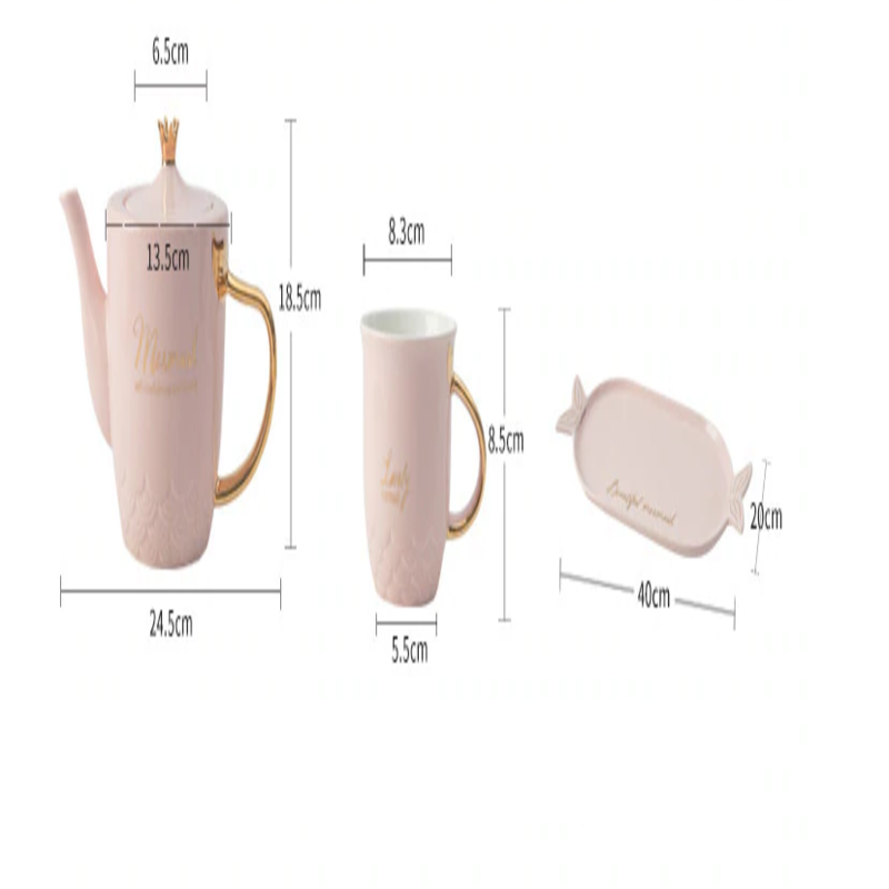 Mermaid Ceramic Teapot Set - waseeh.com