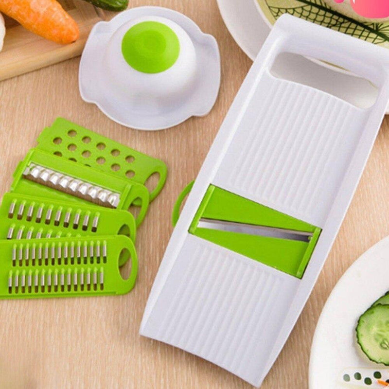 7Pcs Set Durable Multi-use Vegetable Slicer Stainless Steel Cutter Grater Kitchen Gadget Carrot Potato Cutter - waseeh.com