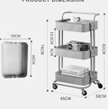 Nude Trolley Storage Basket (3-Tier) - waseeh.com