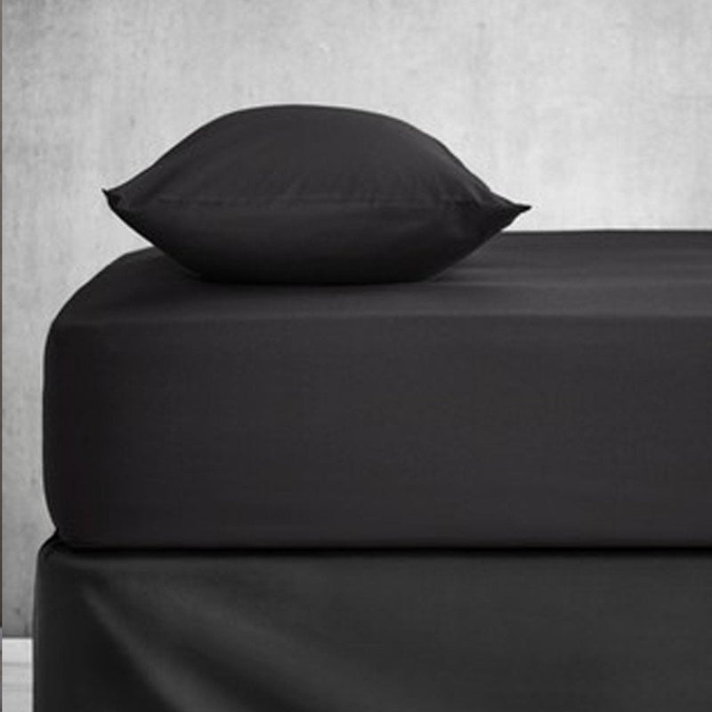 Fitted Sheet - Plain Black With Out Pillow Covers - waseeh.com