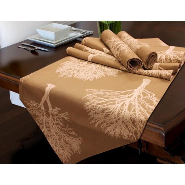 TABLE RUNNER 5 PCs SET - BROWN - waseeh.com