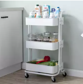 Nude Trolley Storage Basket (3-Tier) - waseeh.com