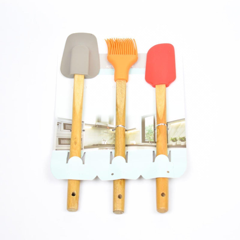 Tri Color Silicon Spatula Set (Pack of 3) - waseeh.com