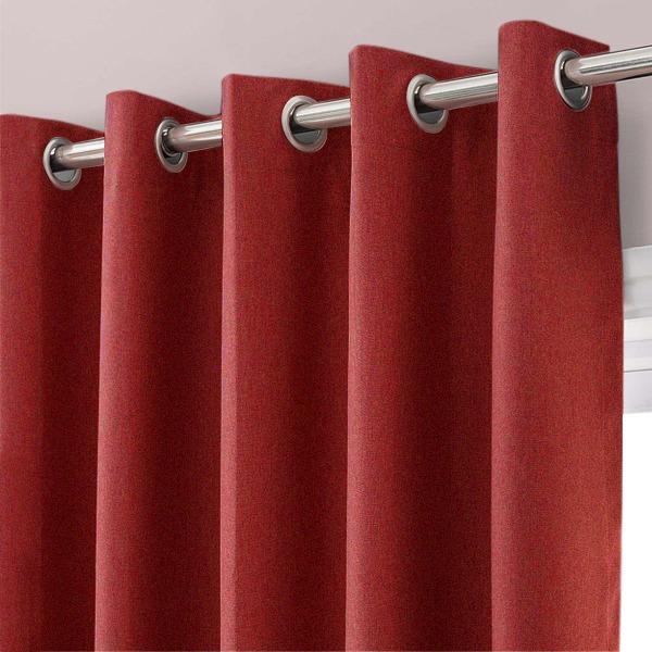 Ready Made Cotton Duck Plain Curtains with Lining & Stainless Steel Eyelet 8 Feet Length - waseeh.com