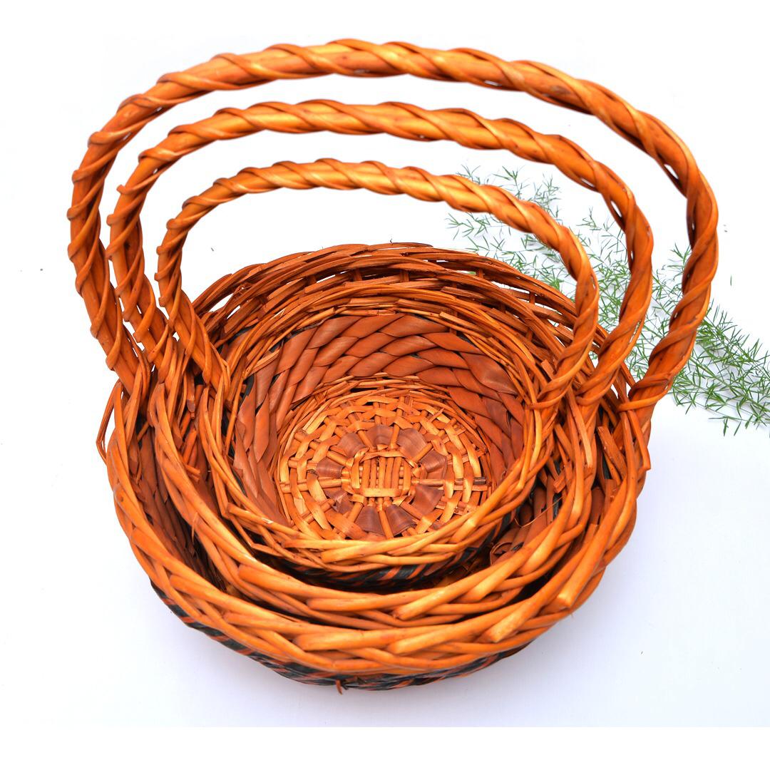 Handmade Wicker Basket (Round Shaped 3 pcs) - waseeh.com