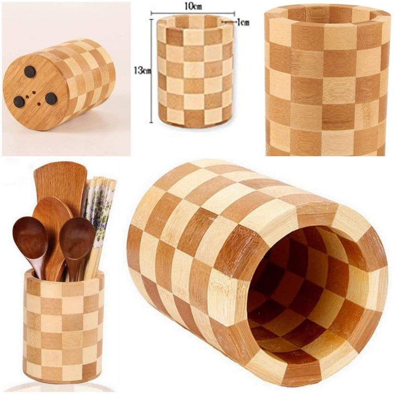 Wooden Crafted Cup Styled Spoon Drainer - waseeh.com