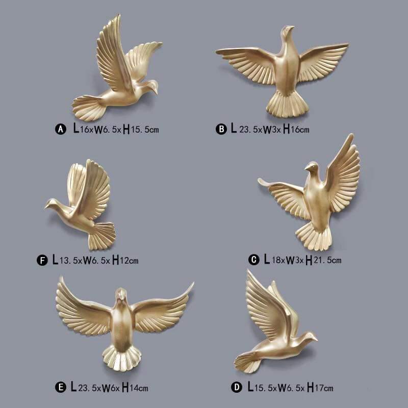 3D Wall Mounted Birds (6 pcs) - waseeh.com