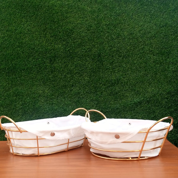 Golden Metal Bread Basket - waseeh.com