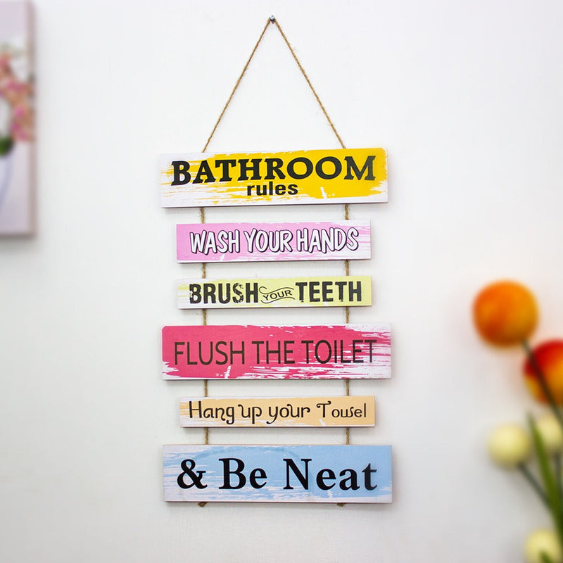 Wall "Bathroom Rules" caption Decor - waseeh.com