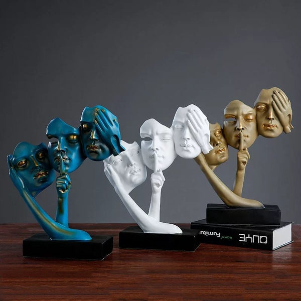 No Evil Sculpture Decor - waseeh.com