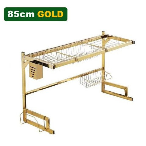 Kitchen Space Stainless Steel Dish Drying Rack (Golden) - waseeh.com