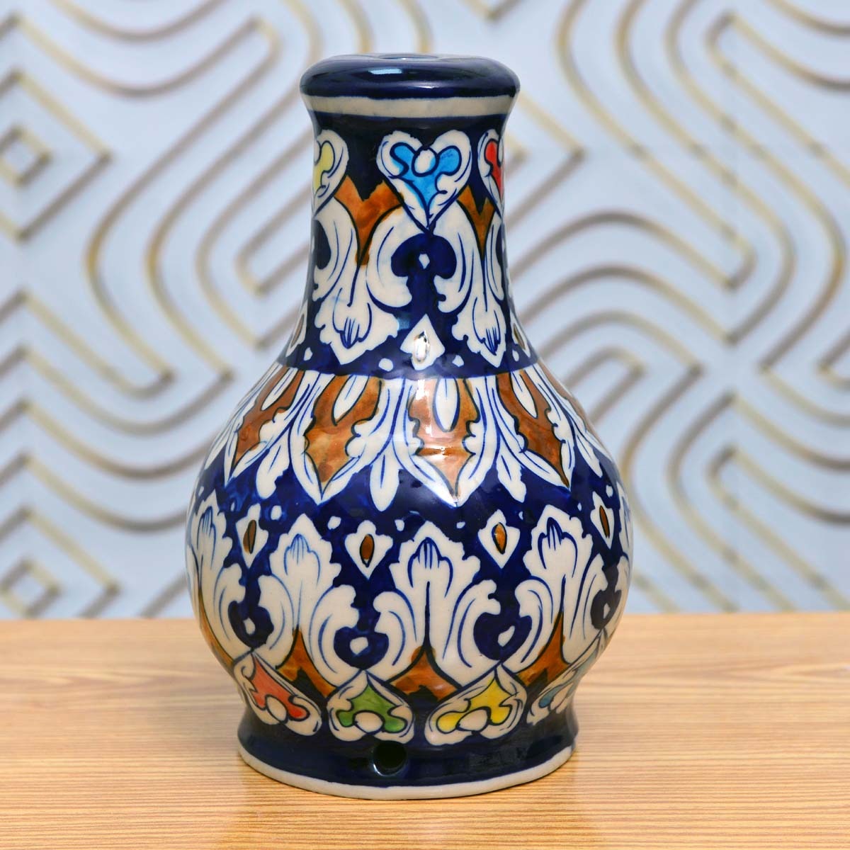 Mini Hole Felicity Vase-Blue pottery - waseeh.com