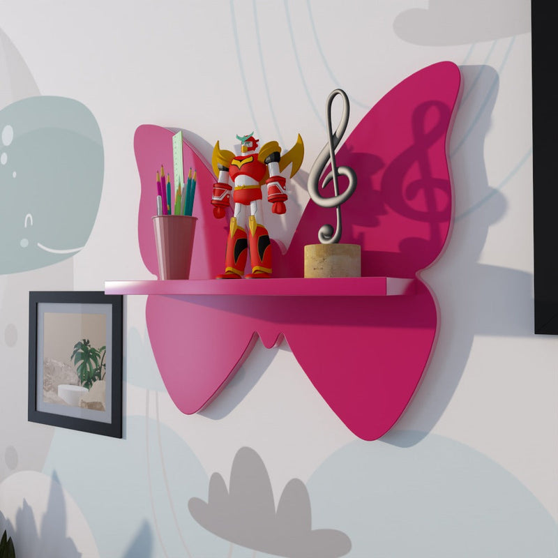 Butterfly Ornament Bedroom Book Organizer Floating Shelve - waseeh.com