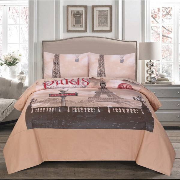 Eiffel Tower Duvet Cover Set- 4Pcs - waseeh.com