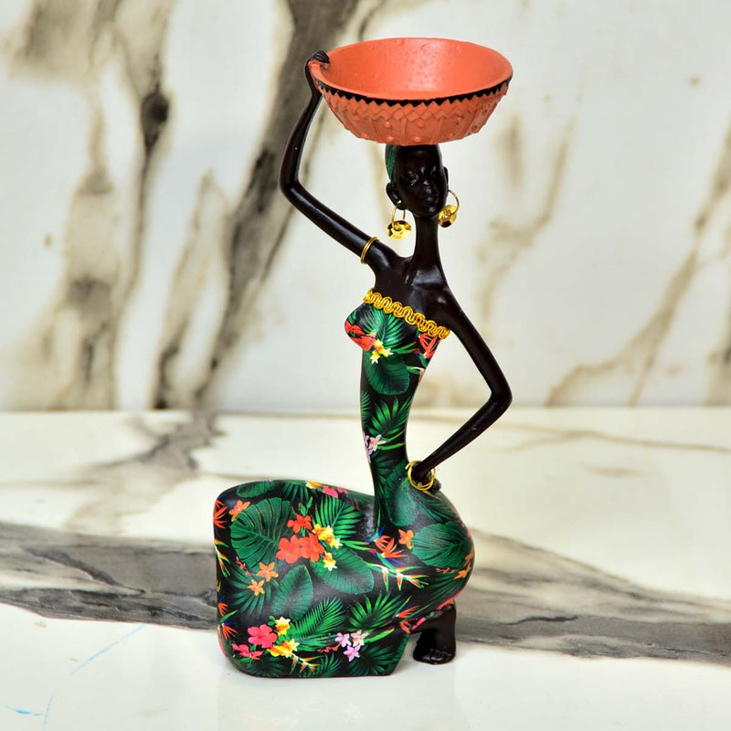 African Sitting Girl Decor - waseeh.com